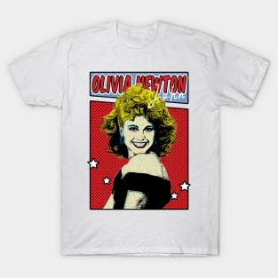 Olivia Newton John Pop Art Comic Style T-Shirt